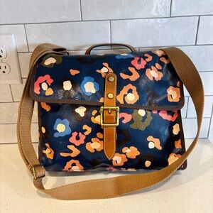 New FOSSIL Keyper Coated Canvas Florals Slim Women’s Medium Crossbody Bag Purse
